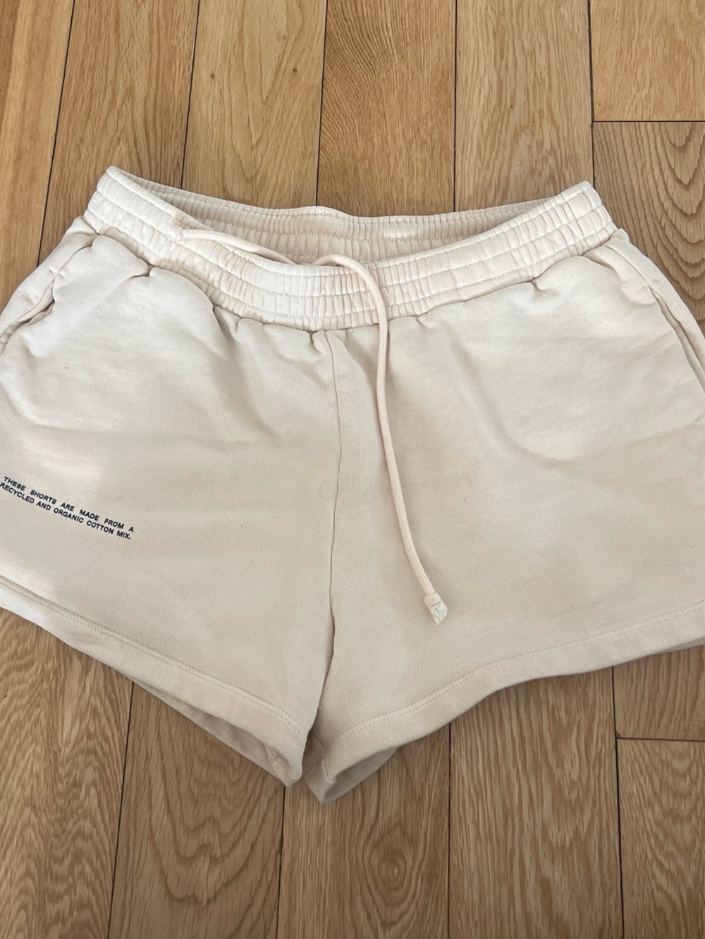 Pangaia Cream Elastic-Waist Athletic Shorts